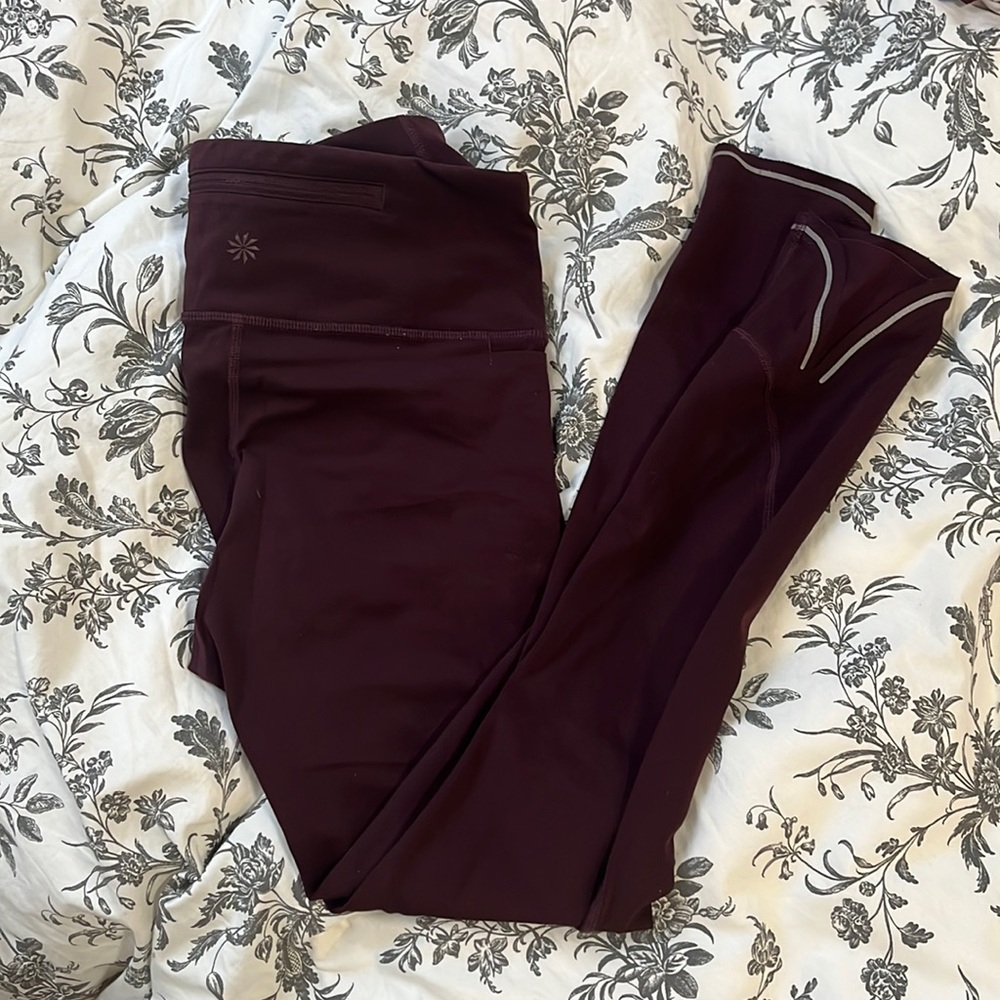 athleta | burgundy running leggings | size XS